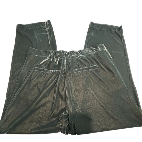 A New Day Womens Emerald Green Velvet Trouser Pants, Plus 17 - Picture 5 of 12